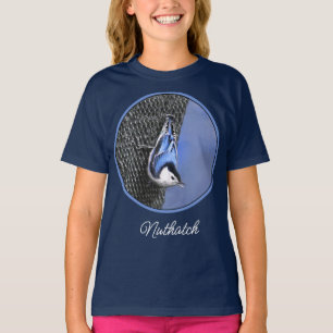 White-Breasted Nuthatch schilderende Originele Bir T-shirt