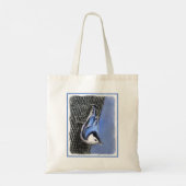White-Breasted Nuthatch schilderende Originele Bir Tote Bag (Achterkant)