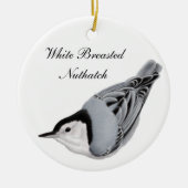 White Breasted Nuthatch Wild Bird Ornament (Voorkant)