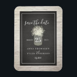White Brick Baby's Breath Bruiloft Save The Date Magneet<br><div class="desc">Een elegante rustieke bruiloft bewaart de datummagneet met een illustratie van een metselaarpot van de adem van de baby over een zwart-witte bakstenen achtergrond. Kijk voor bijpassende bruiloft uitnodigingen en andere coördinerende items bij Jill's Paperie.</div>