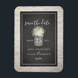White Brick Baby's Breath Bruiloft Save The Date Magneet<br><div class="desc">Een elegante rustieke bruiloft bewaart de datummagneet met een illustratie van een metselaarpot van de adem van de baby over een zwart-witte bakstenen achtergrond. Kijk voor bijpassende bruiloft uitnodigingen en andere coördinerende items bij Jill's Paperie.</div>