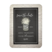 White Brick Baby's Breath Bruiloft Save The Date Magneet (Verticaal)