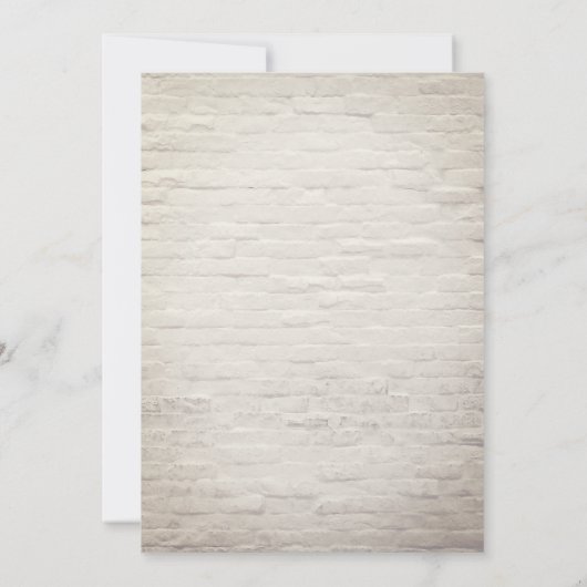 White Brick Black + White Wedding Kaart (Achterkant)