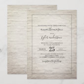 White Brick Black + White Wedding Kaart (Voorkant / Achterkant)