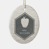 White Brick Chalkboard geïnspireerd Apple Teacher Keramisch Ornament (Rechts)