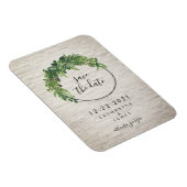 White Brick geïnspireerd botanisch sparen de datum Magneet (Rechterzijde)