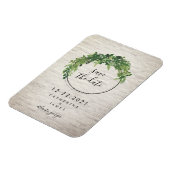 White Brick geïnspireerd botanisch sparen de datum Magneet (Linkerzijde)