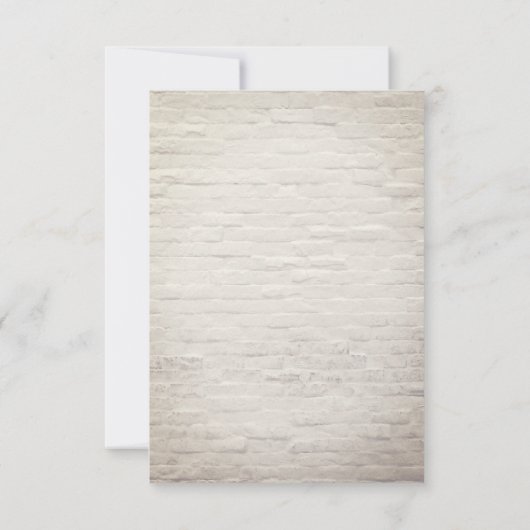 White Brick geïnspireerd botanisch sparen de datum Save The Date (Achterkant)