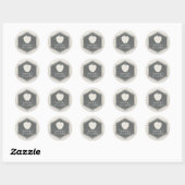 White Brick Geometric Apple Teacher Ronde Sticker (Vel)