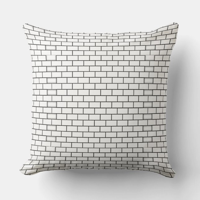 White Brick Pattern Sierkussen (Voorkant)