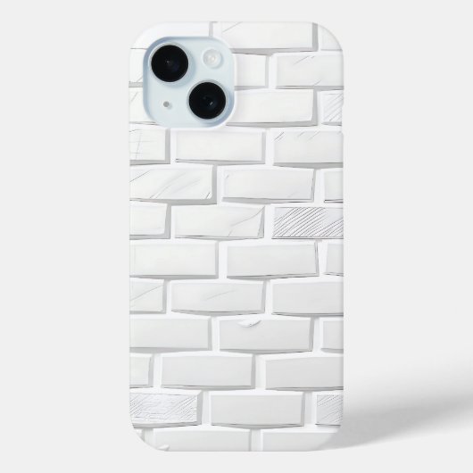 White Brick Texture iPhone Case Minimal Look (Achterkant)