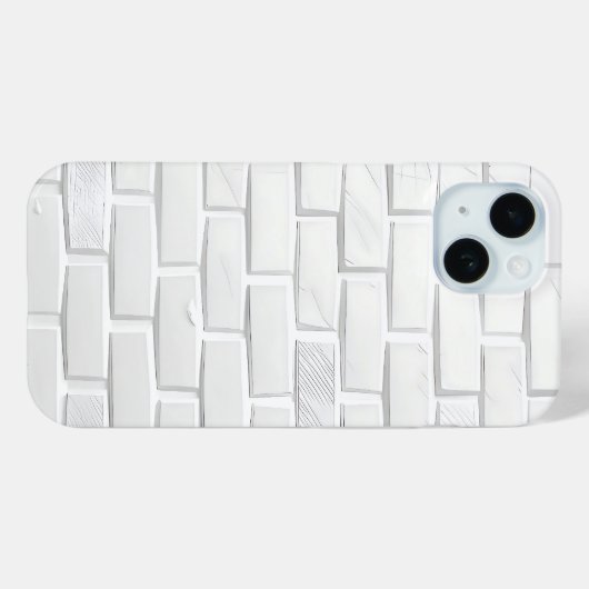 White Brick Texture iPhone Case Minimal Look (Achterkant (horizontaal))