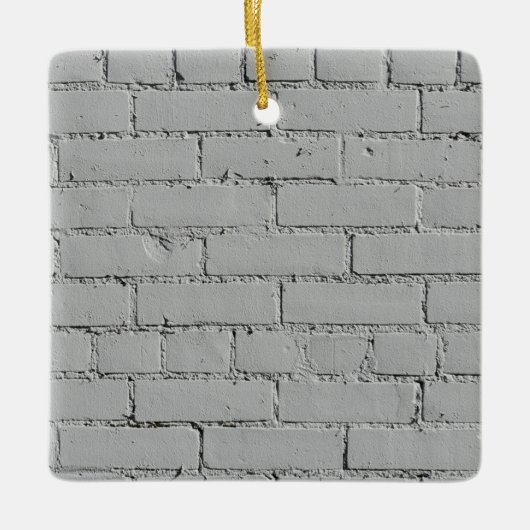 White Brick Wall Keramisch Ornament (Voorkant)