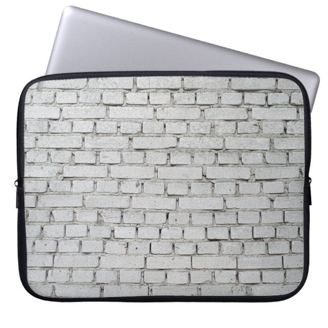 WHITE BRICK WALL LAPTOP SLEEVE (Voorkant)