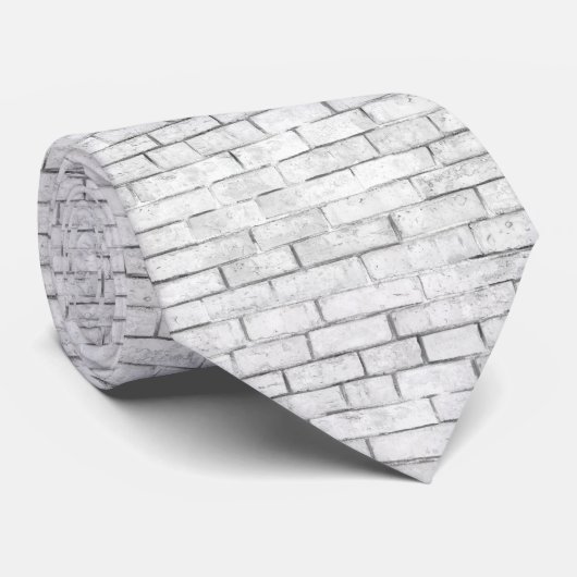 White Brick Wall patroon Stropdas (Opgerold)