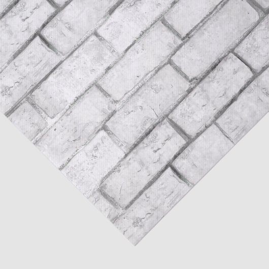 White Brick Wall patroon Tissuepapier (Detail)
