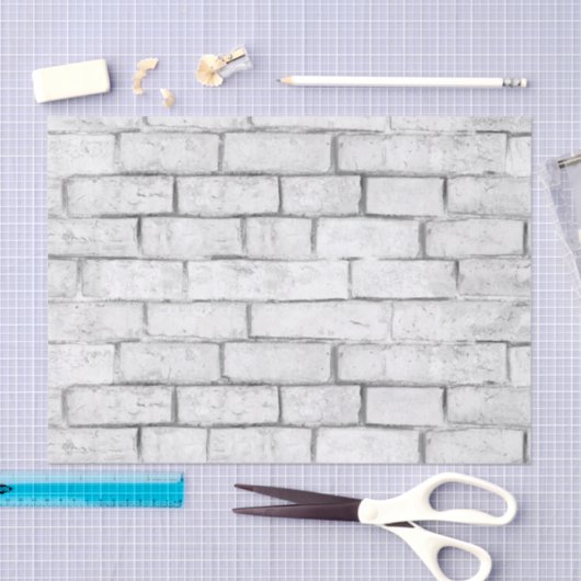 White Brick Wall patroon Tissuepapier (Craft)
