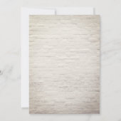 White Brick Wreath Monogram Virtuele bruiloft Kaart (Achterkant)