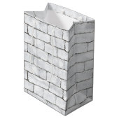 White Bricks Medium Cadeauzakje (Voorkant Gekanteld)