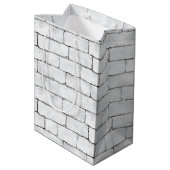 White Bricks Medium Cadeauzakje (Achterkant Gekanteld)