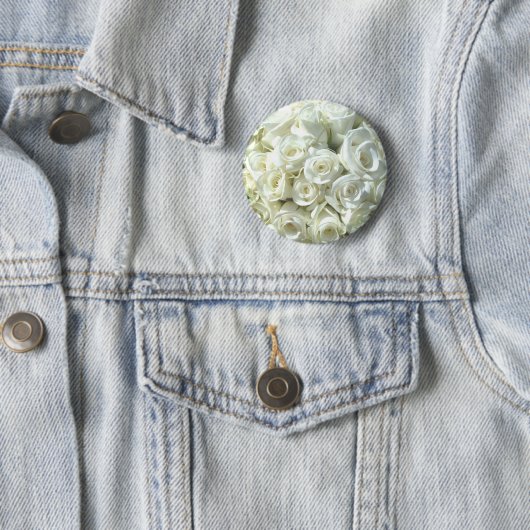 White Bridal Bouquet Button - (In situ)