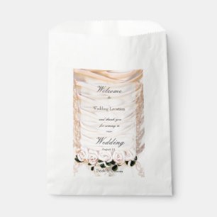 White Bridal Dress met Rozen bruiloft Bedankzakje