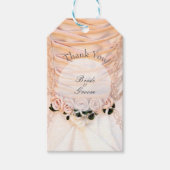 White Bridal Dress met Rozen bruiloft Cadeaulabel (Voorkant)