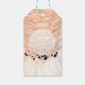 White Bridal Dress met Rozen bruiloft Cadeaulabel (Achterkant)