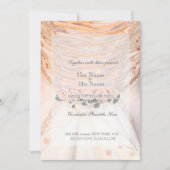 White Bridal Dress met Rozen bruiloft Kaart (Voorkant)