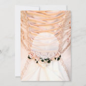 White Bridal Dress met Rozen bruiloft Kaart (Achterkant)