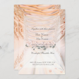 White Bridal Dress met Rozen bruiloft Kaart