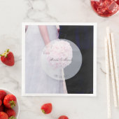 White Bridal Dress met Rozen bruiloft Servetten (Insitu)