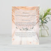 White Bridal Dress met Rozen Wedding Directions Kaart (Staand voorkant)