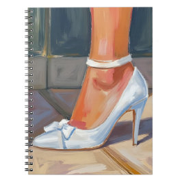 White Bridal Heels Wedding Painting Notitieboek