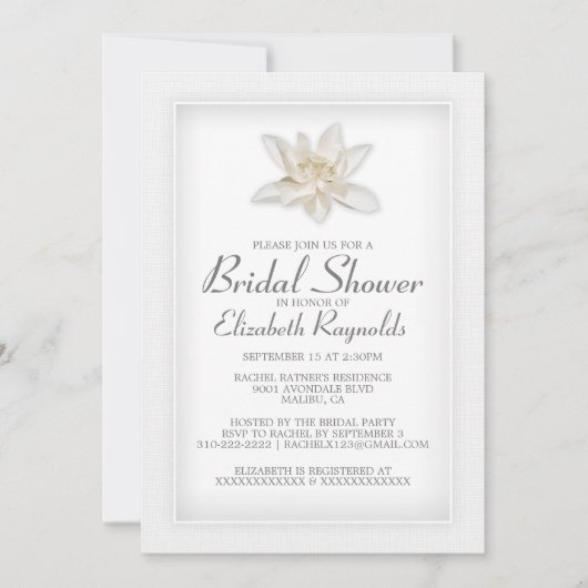 White Bridal Shower Invitations Kaart (Voorkant)