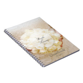 White Bridal Wedding Flower Bouquet gastenboek Notitieboek