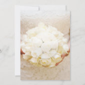 White Bridal Wedding Flower Bouquet Kaart (Achterkant)