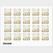 White Bridal Wedding Flower Bouquet Vierkante Sticker (Vel)