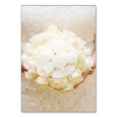 White Bridal Wedding Flower Wedding Table Number Kaart (Achterkant)