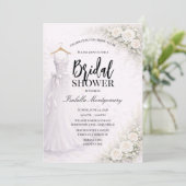 White Bridesmaid Dress Bridal Shower Kaart (Staand voorkant)