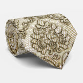White Brocade Damask Stropdas (Opgerold)