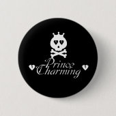 White Broken Heart Prince Charming Button (Voorkant)