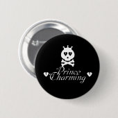 White Broken Heart Prince Charming Button (Voorkant /achterkant)