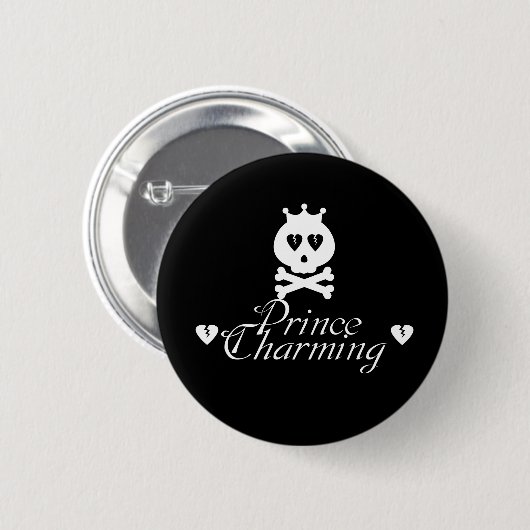 White Broken Heart Prince Charming Button (Voorkant /achterkant)