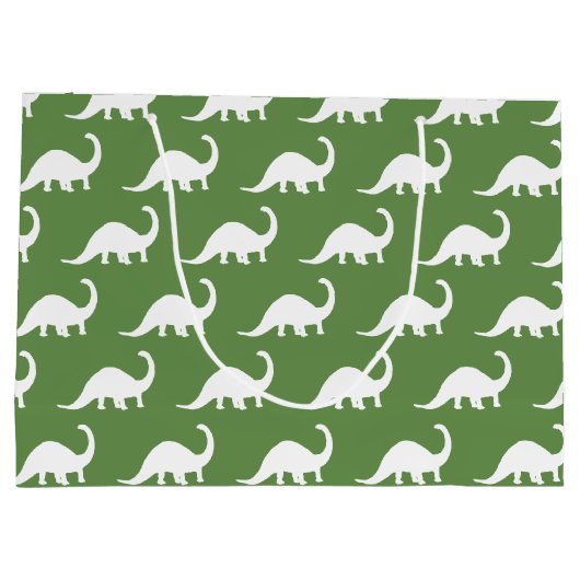 White Brontosaurus Dinosaurs Print Large Cadeautasje (Achterkant)