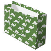 White Brontosaurus Dinosaurs Print Large Cadeautasje (Voorkant Gekanteld)