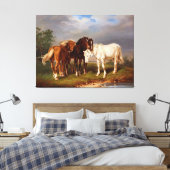 White Brown Caramel Horse Canvas Afdruk (Insitu (Slaapkamer))