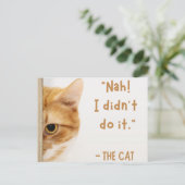 White Brown Funny Cat Meme Relatable Moment Briefkaart (Staand voorkant)