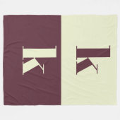 White & brown initial personalized  fleece deken (Voorkant (Horizontaal))