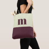 White & brown initial personalized tote bag (Dichtbij)